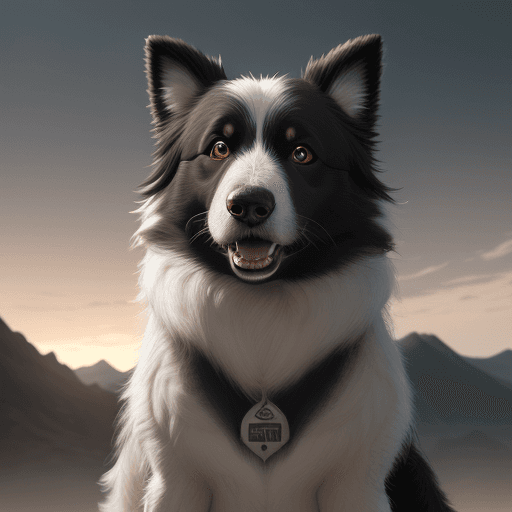 AI generated: Photo of a ultra realistic de un perro border collie, color negro y blanco, pale sunrise, cinematic ...