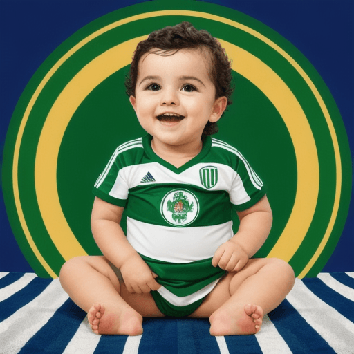 AI generated: CREAR UNA IMAGEN CON EL ESCUDO DEL BETIS Y UNA SONRISA DE BEBE A CARCAJADAS
