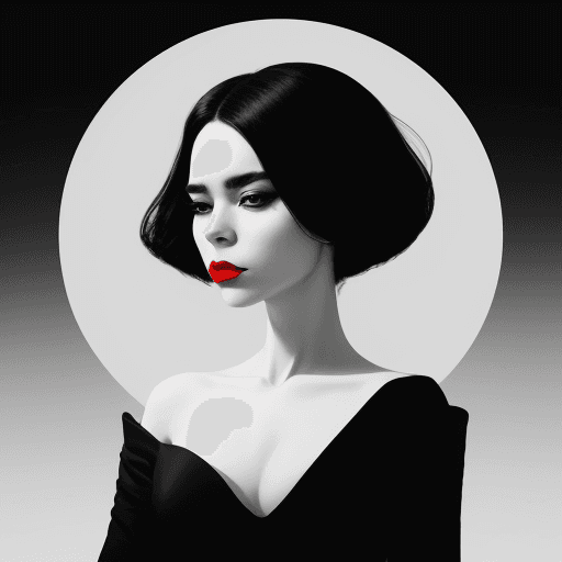 AI generated: Elegant Blood: A Bold Minimalist Portrait in High Contrast
