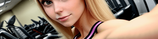 AI generated: selfie of a girl at a gym blonde
