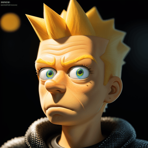 AI generated: Bart Simpson, professional portrait, hyper realistic, ultra detailed photograph, captured with a 85m...