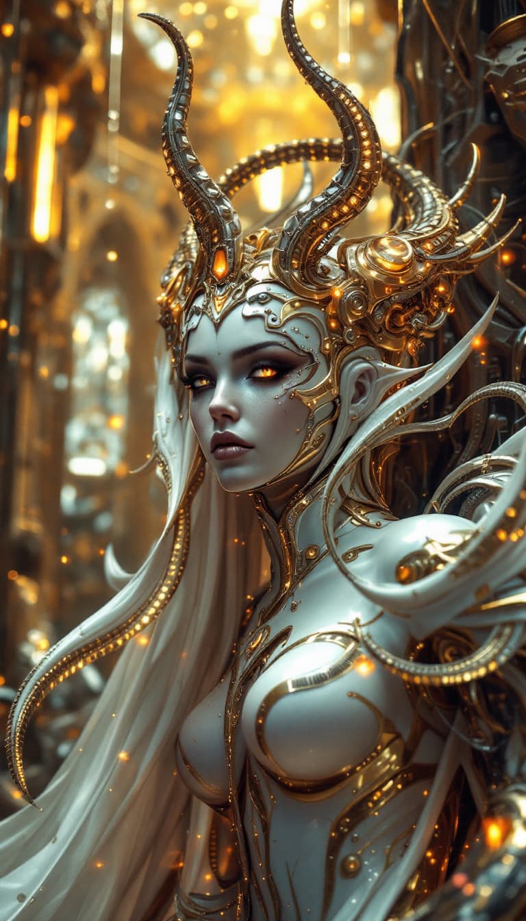 AI generated:  The goddess, fortuna, highly technologically advanced and cybernetically enhanced. High Resolution,...