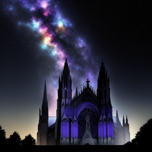 AI generated: galaxy and cathedral
