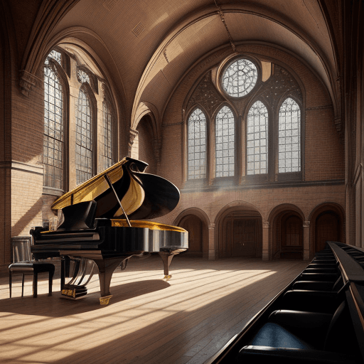 AI generated: haunted train station, brick walls,   large oval windows, high vaulted ceiling, gold tones, ultra re...
