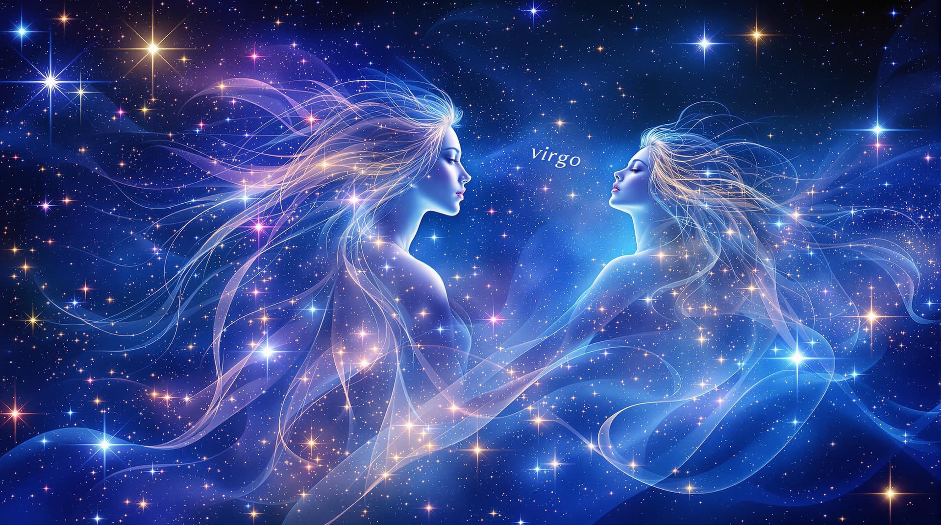 AI generated:  This digital is an image into an image duplicated artwork features a celestial zodiac theme with  e...