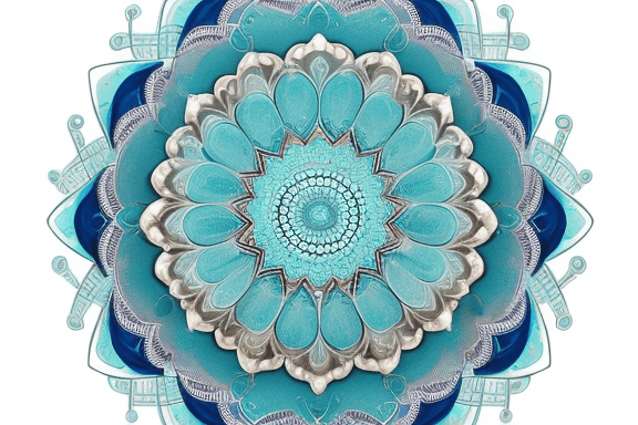 AI generated: mandala in soft turquoise colors