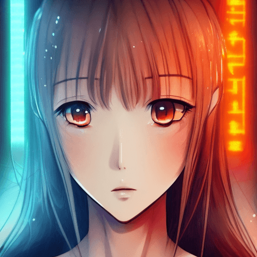AI generated: Anime girl , mug shot , beautiful , bladerunner style