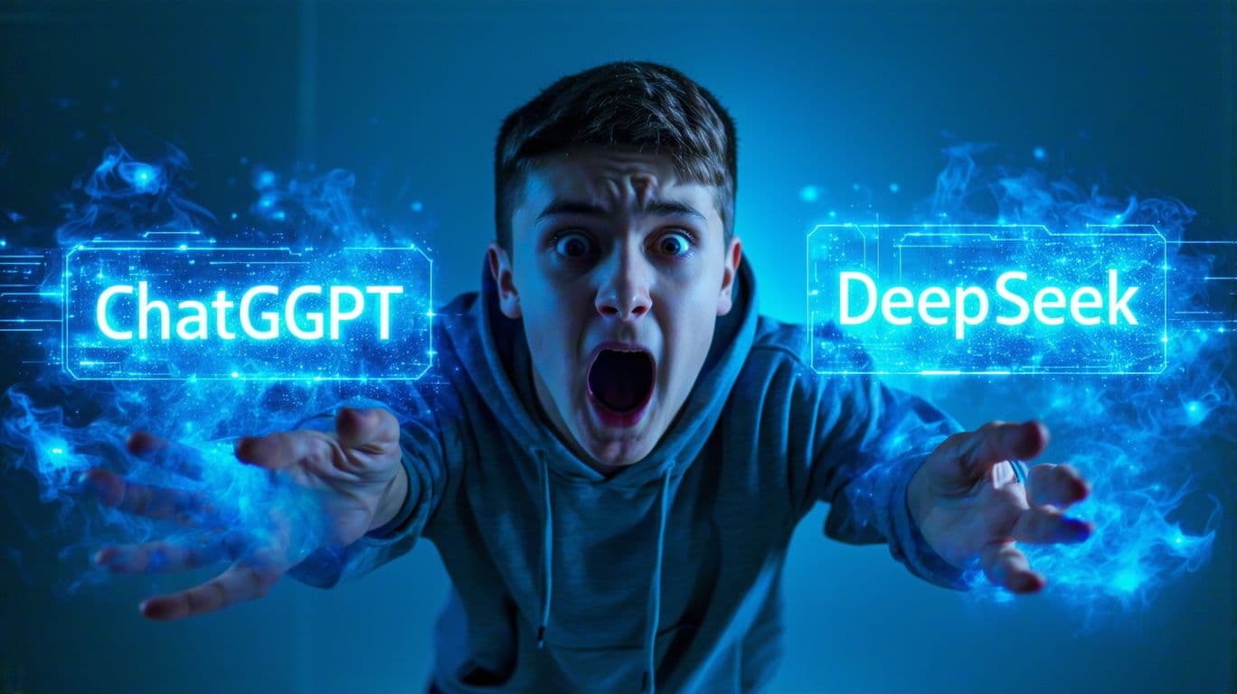 AI generated: "A 15-year-old boy is at the center of the frame, with a realistic shocked expression—his mouth open...