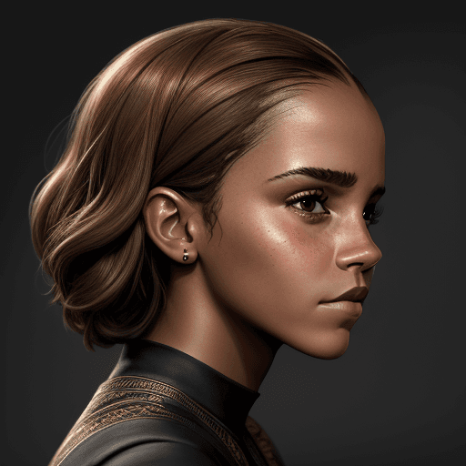 AI generated: hyper-realistic HD image of Emma Watson's profile, reimagined with African American heritage, featur...
