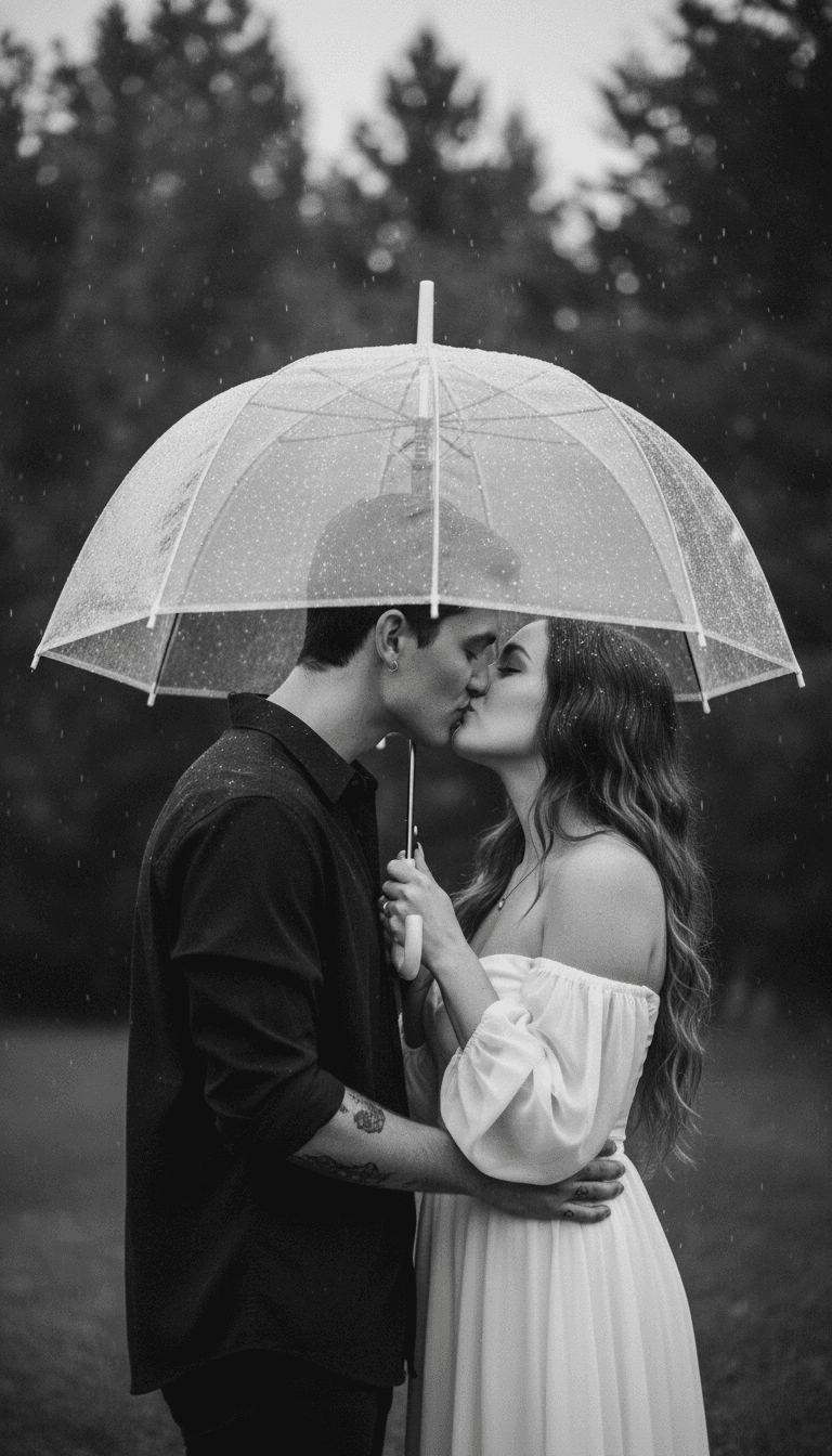 AI generated: photorealistic, exquisite detailed black-and-white photograph captures an intimate moment between a ...