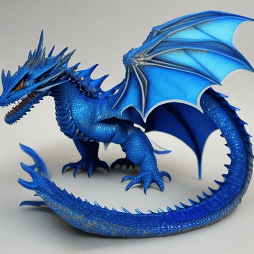 AI generated: Saphira is a majestic dragon with brilliant blue scales that reflect light dazzlingly. Initially sma...