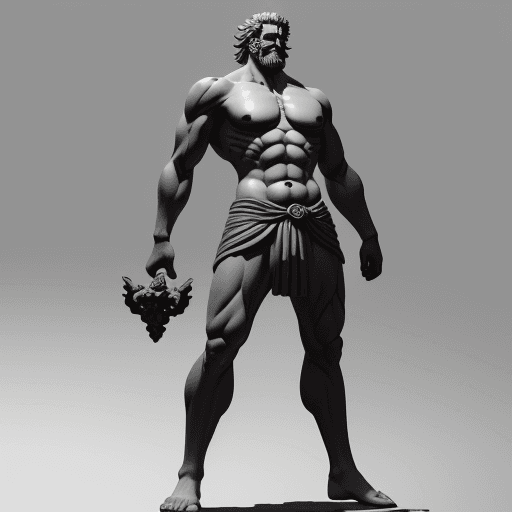 AI generated: Heracles, greek mythology, one piece character, simetric body, full body, extremely detailed, cinema...