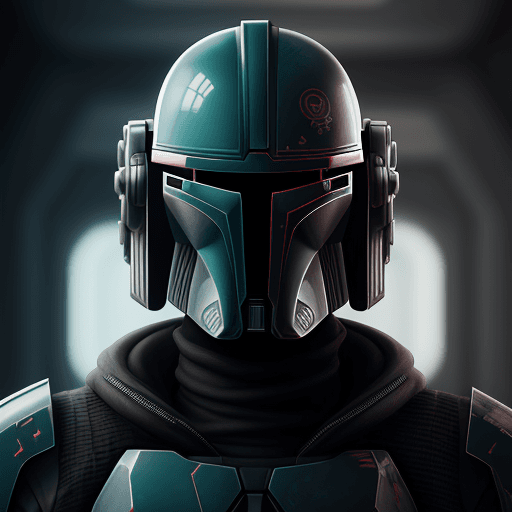 AI generated: portrait, cyberpunk mandalorian, futuristic, highly detailed, made with blender --v 4