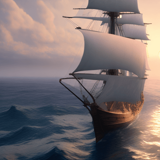 AI generated: Photo of a ultra realistic sailing ship, dramatic light, pale sunrise, cinematic lighting, battered,...
