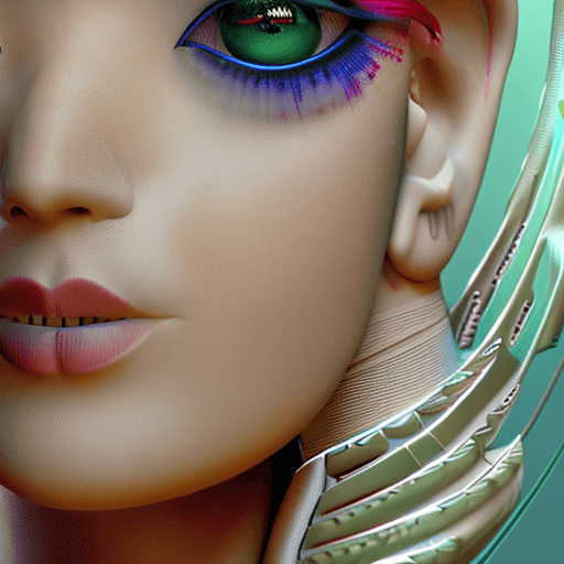 AI generated: Goddess close-up portrait ribcagel. jellyfish phoenix head, nautilus, orchid, skull, betta fish, bio...