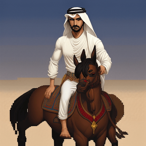 AI generated: Arabian man, SAI Pixel Art