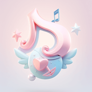 AI generated: An icon design, 3D, Music icon, Vibrant, Soft light, Calming feeling, Pastel colors, Harmonious colo...