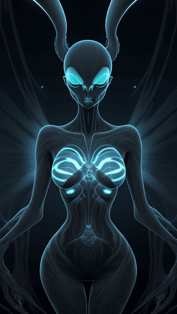 AI generated: An electrifying x-ray-inspired digital illustration showcases the enigmatic "ALIEN Xenomorph" in a m...