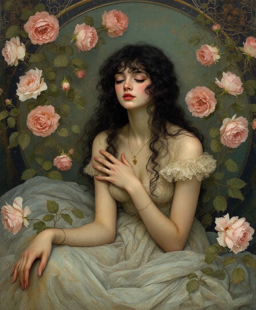 AI generated: Prompt: (Obra-prima), ((The Soul of the Rose, 1908 do artista: John William Waterhouse (Inglês, 1849...