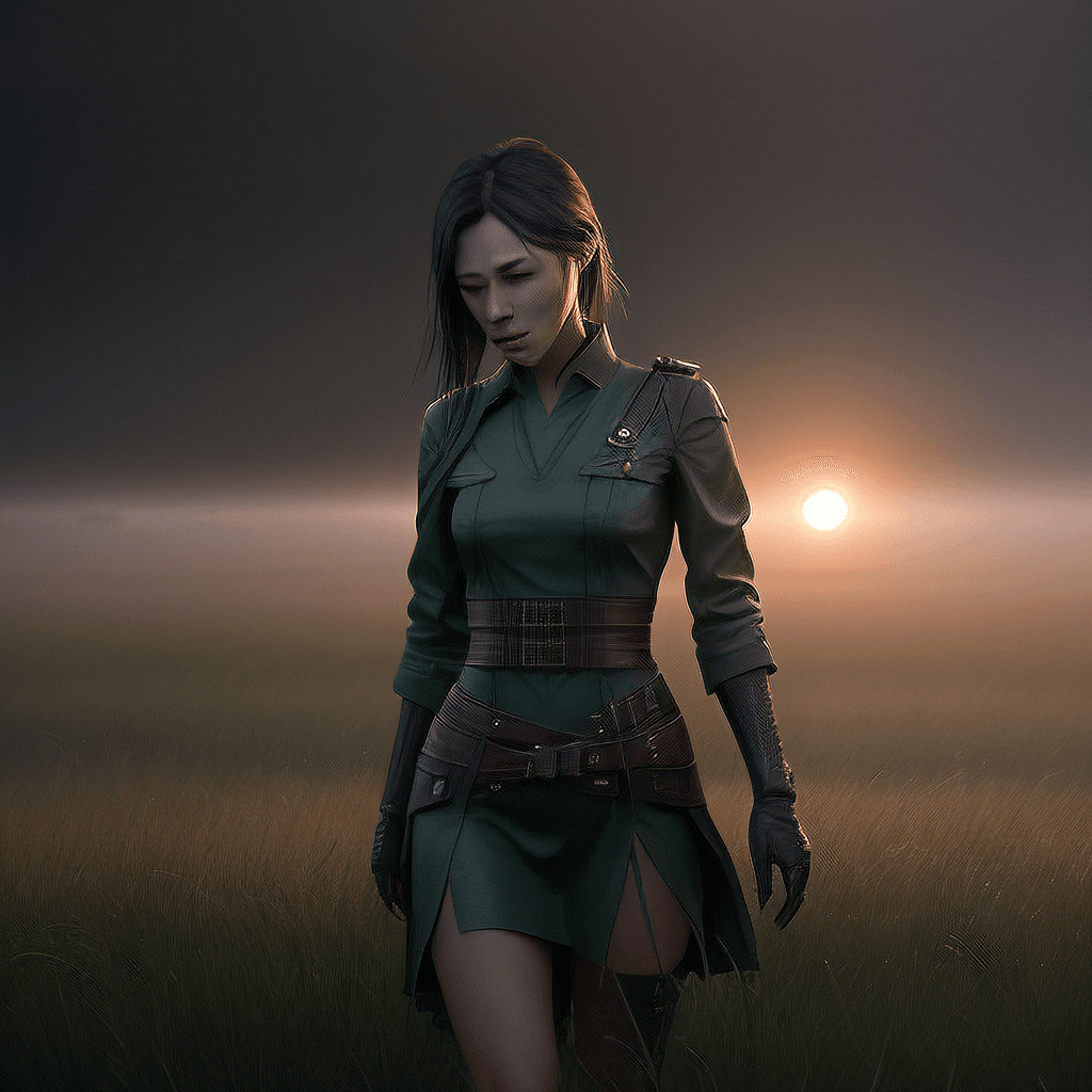 AI generated: Green Grass, 4k, realistic, sunset, foggy  by Greg Rutkowski, Sung Choi, Mitchell Mohrhauser, Maciej...