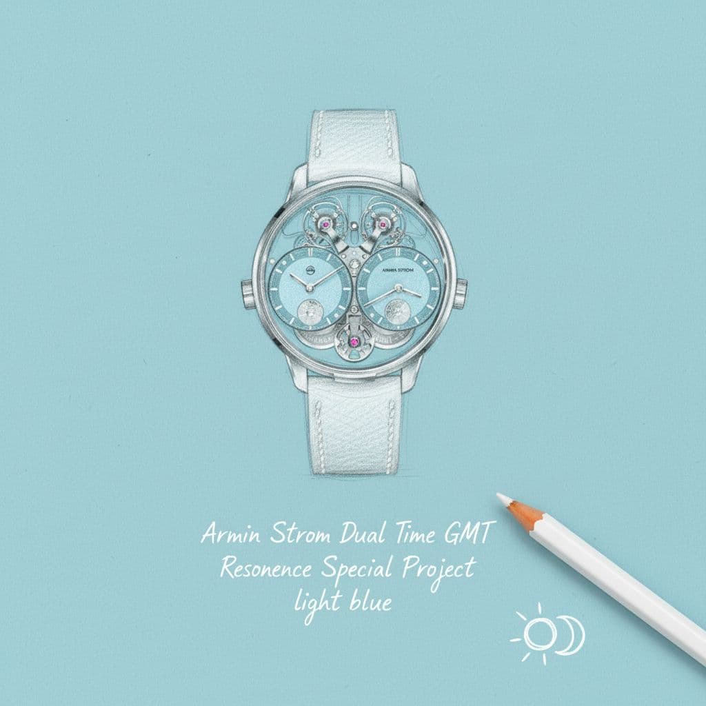 AI generated: die Uhr ist von Hand gezeichnet auf einem hellblauen Papier. in Handschrift steht auf Papier geschri...
