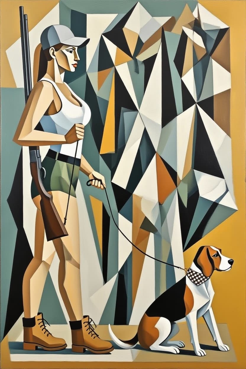 AI generated: transformer cette image en une peinture cubiste du style de celles réalisées par le peintre russe Ge...