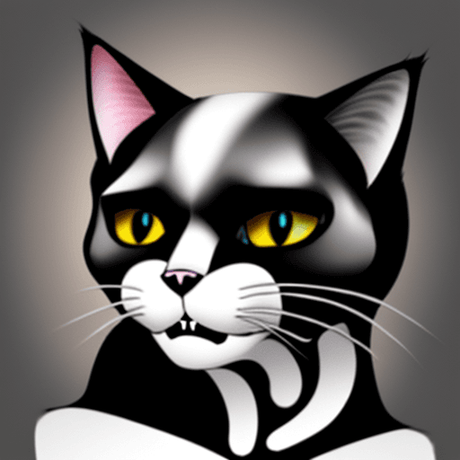 AI generated: Cat with a skull as a head