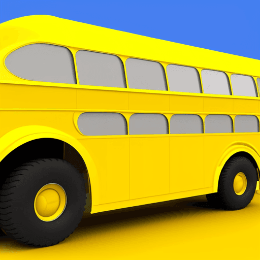 AI generated: Yellow futuristic school bus, 3D vector
