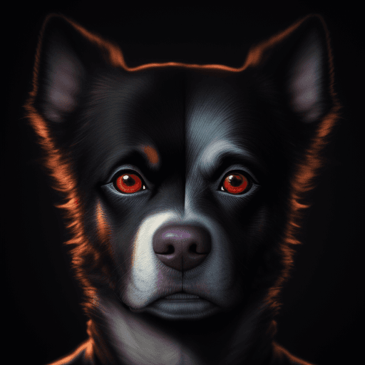 AI generated: dark, unsettling, 8k high resolution, dog, terrifying, david bowie