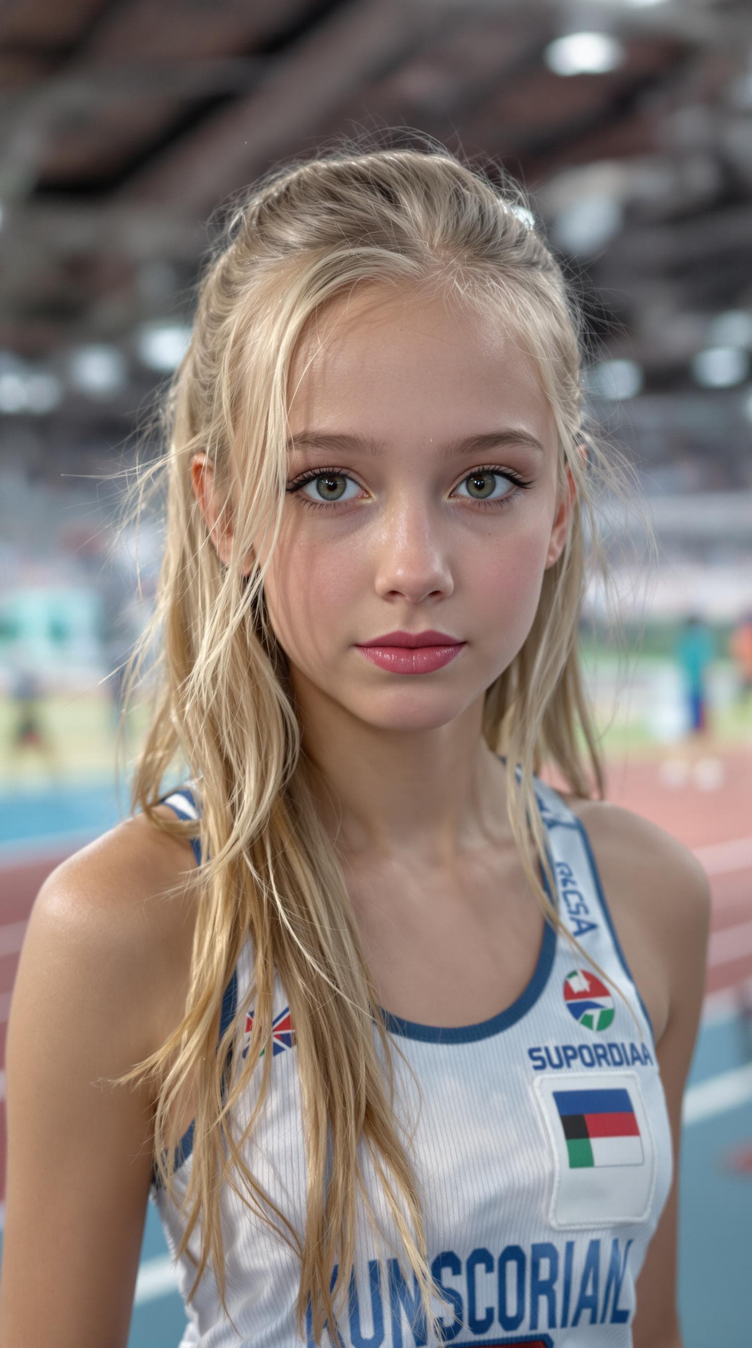 AI generated: a professional photo of a exceptionally beautiful in the world, Russian schoolgirl (age 7), (seven y...