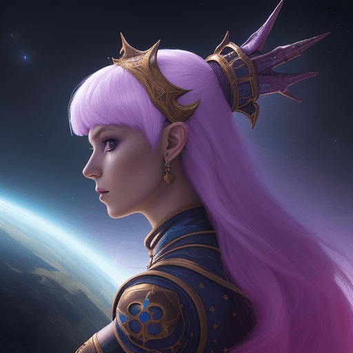 AI generated: high quality, fantasy, space-headhunter, prinzessin, 8k 