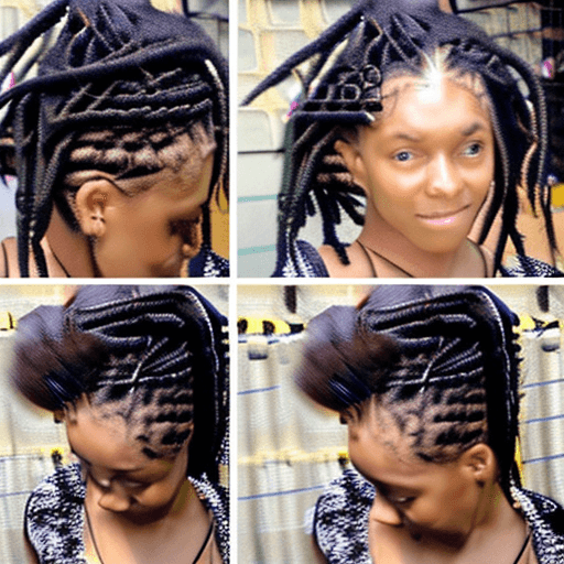 AI generated: Dreadlocks with diamond parts at scalp and bun twist 
