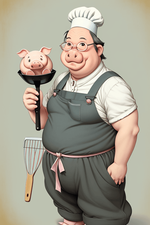 AI generated: artwork by Stan Sakai, style Studio Ghibli,
anthropomorphic pig, cooker, A cute anthropomorphic pigl...