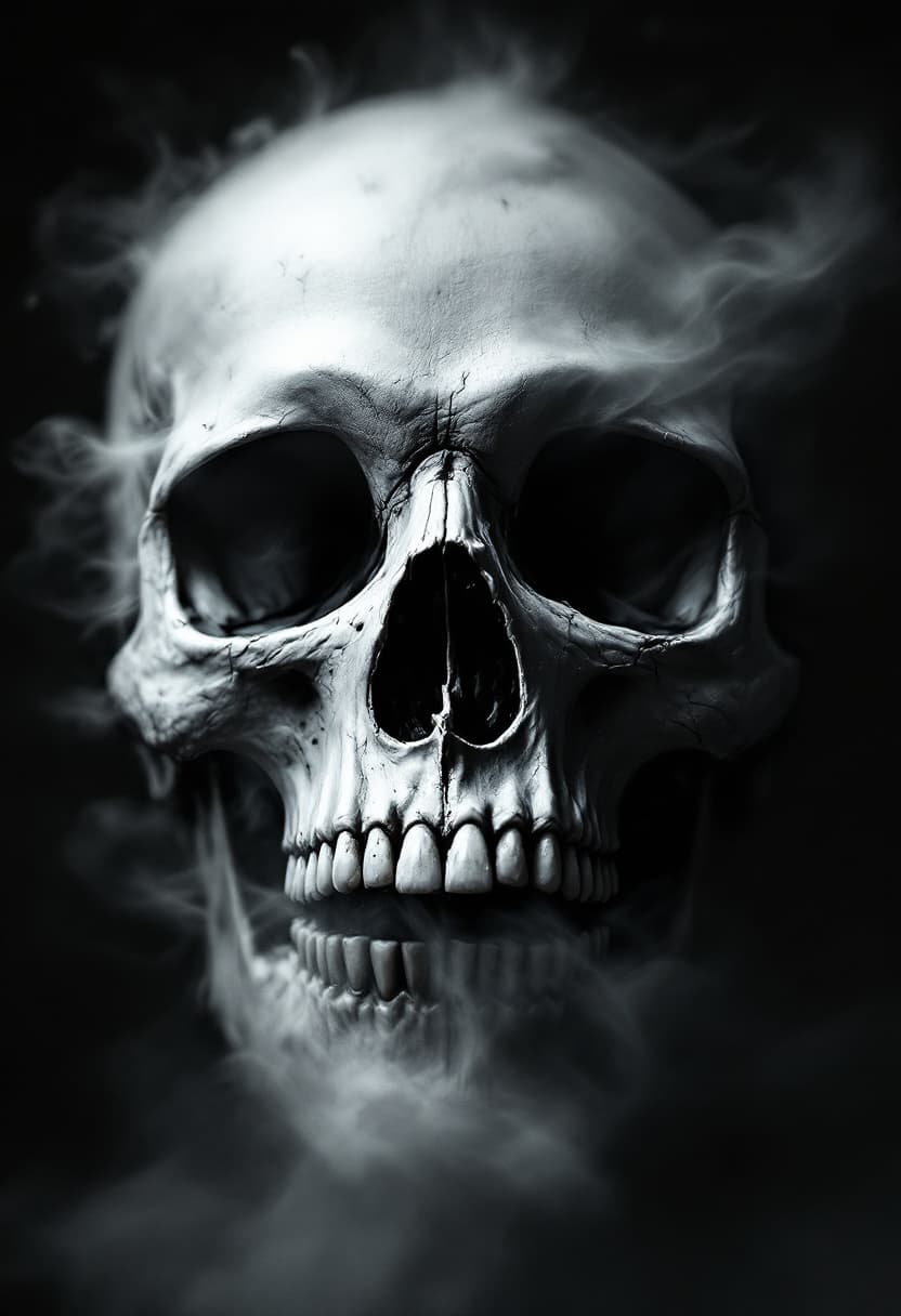 AI generated: skull, dramatic lighting