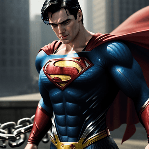 AI generated:   superman weighs on chains , 4 k ultra hd 
