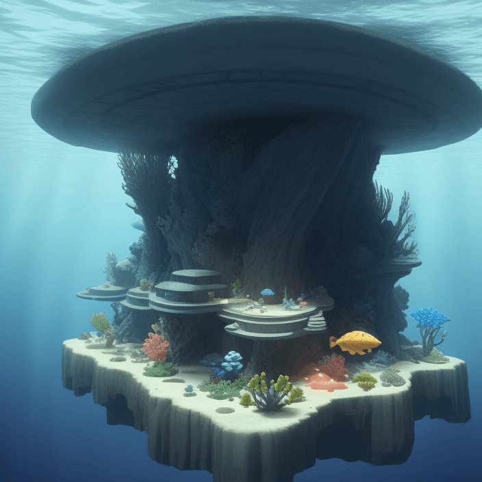 AI generated: Underwater base