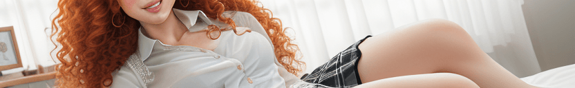 AI generated: iphone photo sexy woman, long curly ginger hair, perfect eyes, (freckles:0.6), light makeup, unbutto...