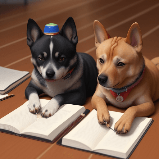 AI generated: varios perritos estudiando