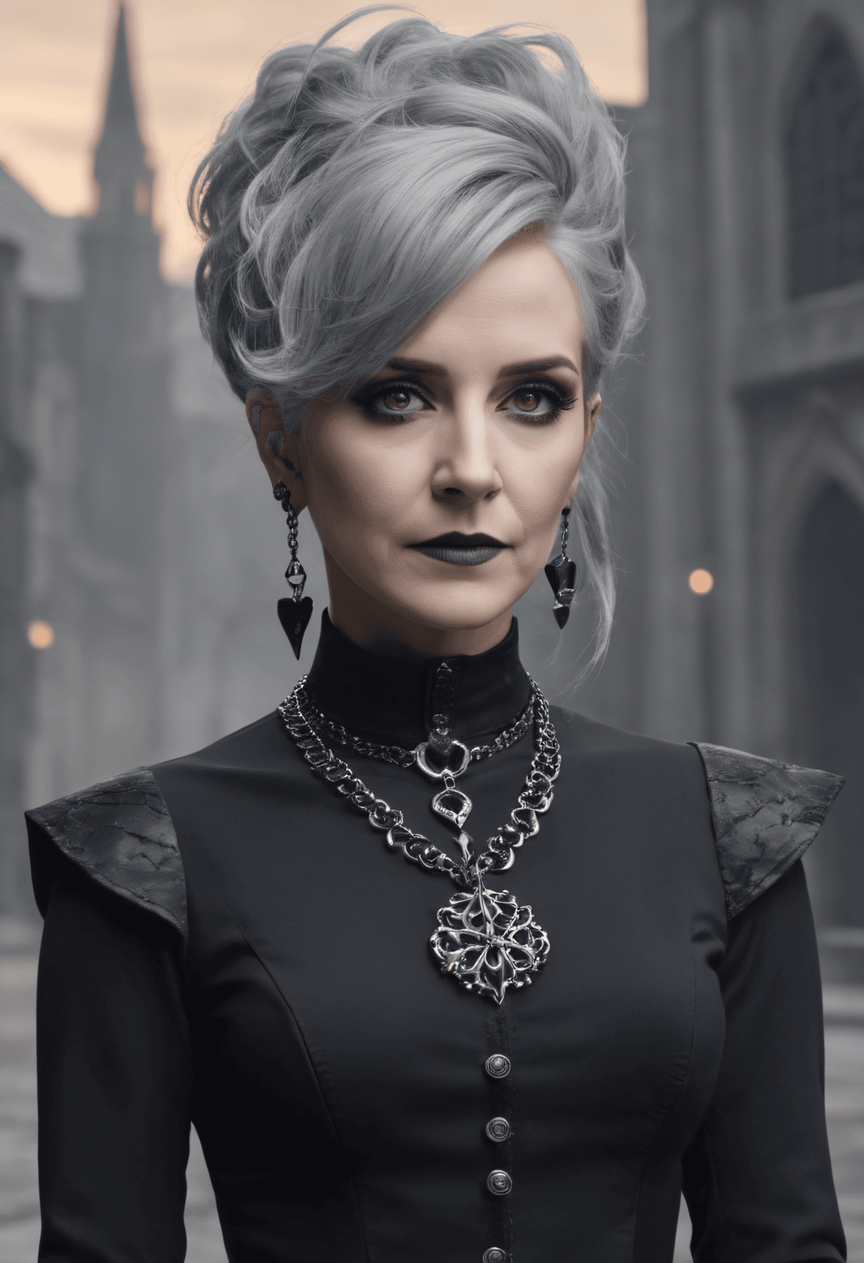 AI generated: Masterpiece, Stunning, Best quality, Masterpiece, Stunning, Best quality, Amanda evert wearing black...