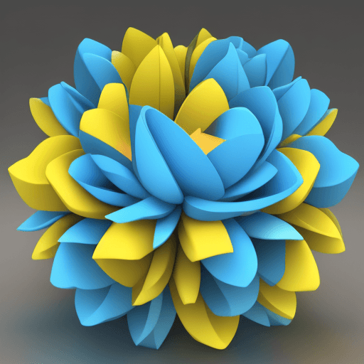AI generated: apple blue and yellow,3d,8k