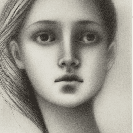 AI generated: graphite pencil drawing, simple, woman's face, by Odilon Redon --quality 2 --s 750 --v 5.2