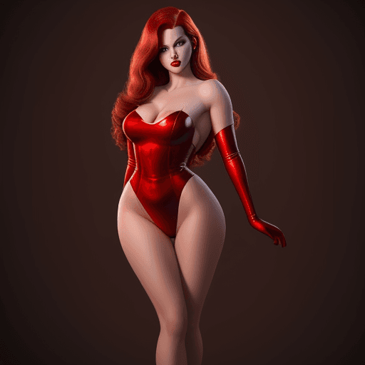 AI generated: Jessica Rabbit beautiful charismatic girl,athletic body, gorgeous figure, interesting shapes, full b...