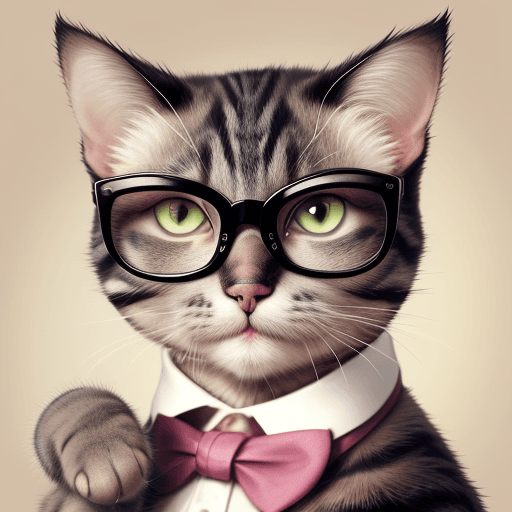 AI generated: cat with glasses



