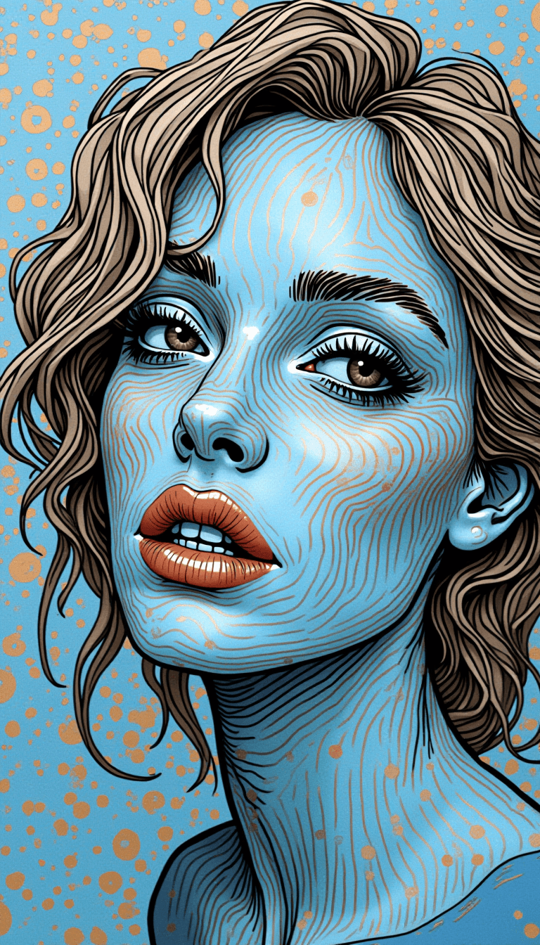 AI generated: A stylized portrait of a woman with a calm expression, her face slightly turned to the right. She ha...