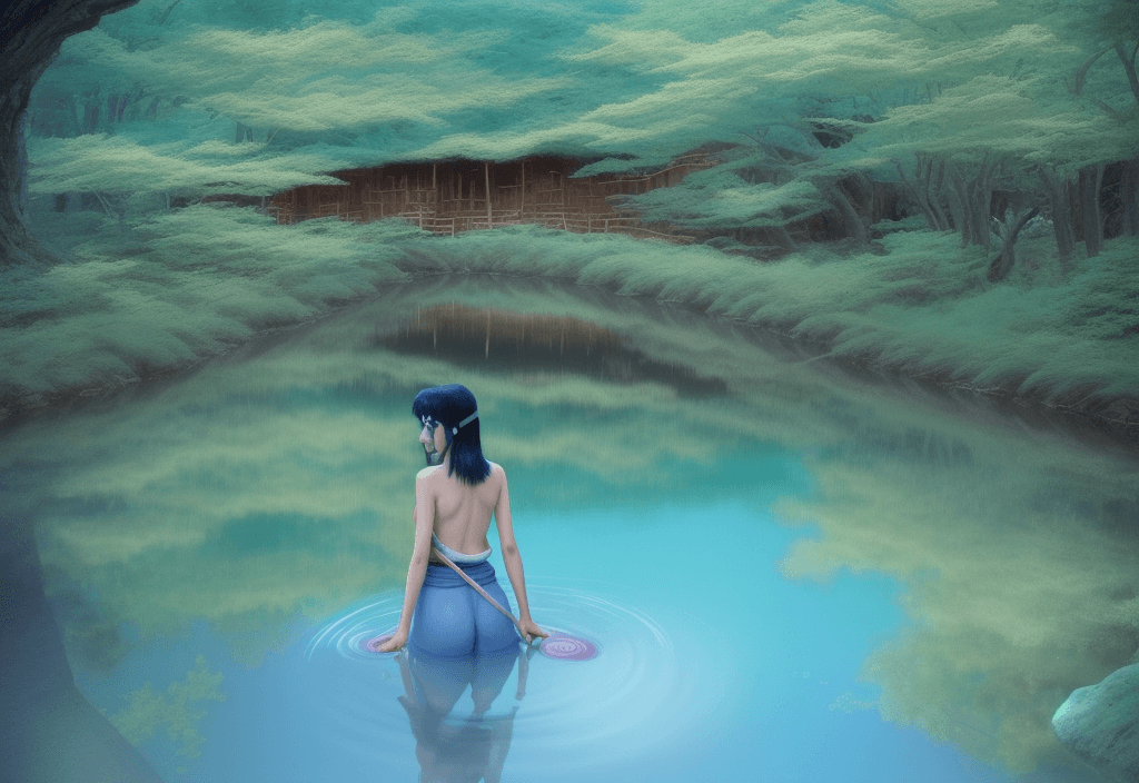 AI generated: anime, hand-drawn and cel animation techniques, princess mononoke, natural design, beautifully rende...