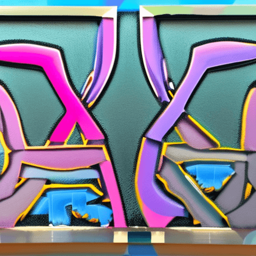 AI generated: two friends in front of a city, baskiat painting, black, blue, pink, purple