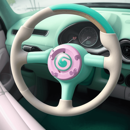 AI generated: Photo of a ultra realistic pastel-colored Love Every bath toy shaped like a car steering wheel with ...