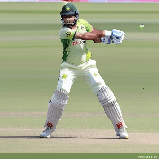 AI generated: High resolution photography of MS Dhoni Playing Cricket in Pakistan 