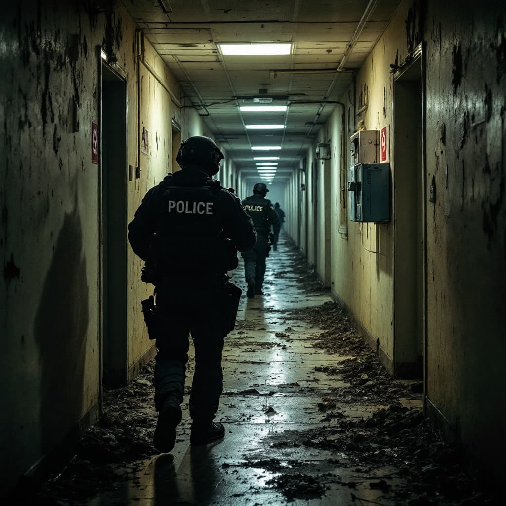 AI generated: police Combat Team Community
the corridor of the abandoned hospital