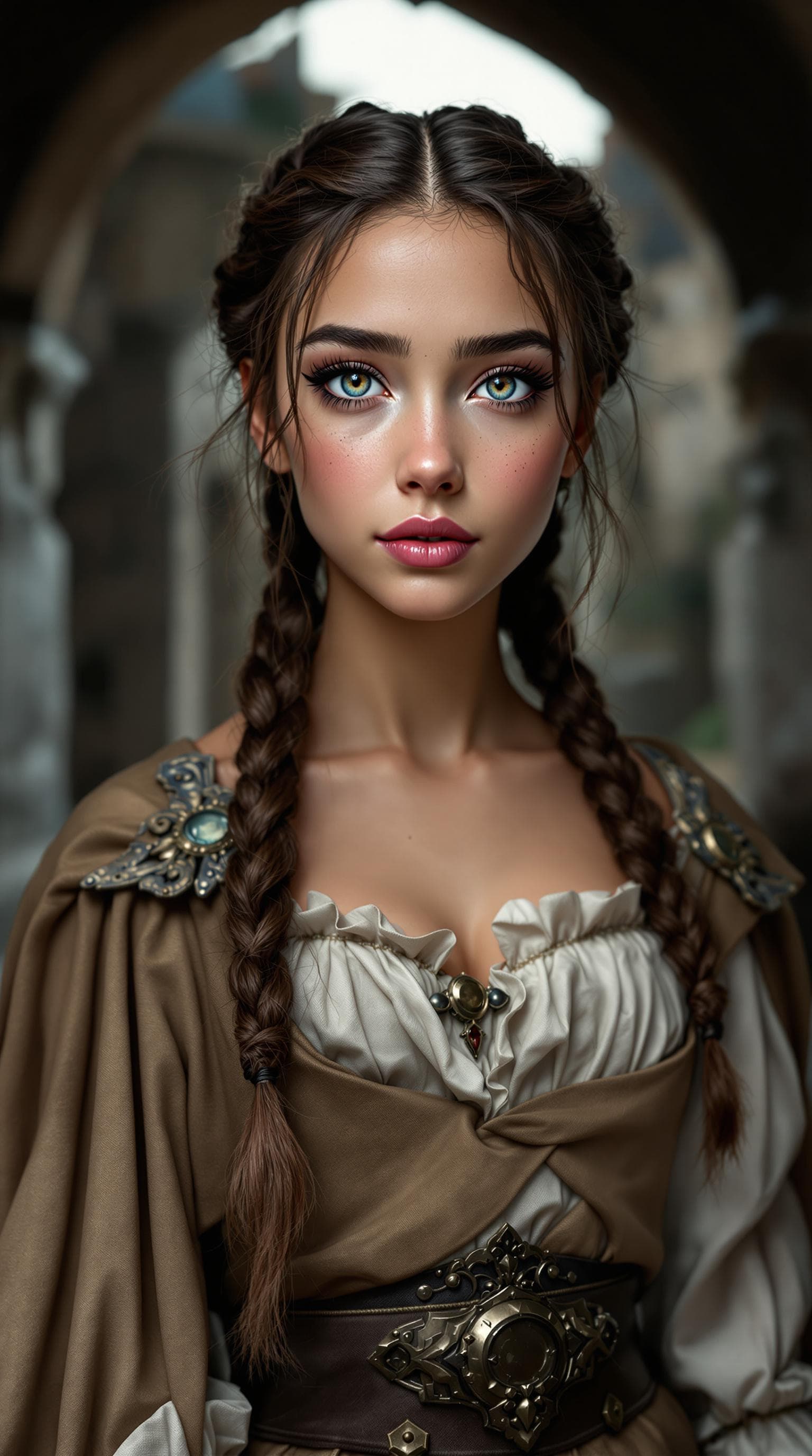AI generated: A stunning professional photograph of the most beautiful girl in the world, a seventh-grader, depict...
